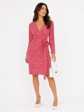 Ann Taylor Wrap Loft Dress w/ mini Heart detailing